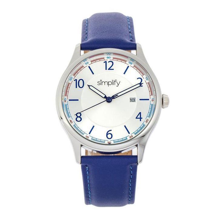 Simplify The 6900 Leather-Band Watch w/ Date