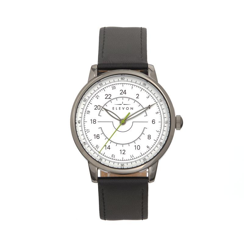 Elevon Gauge Leather-Band Watch