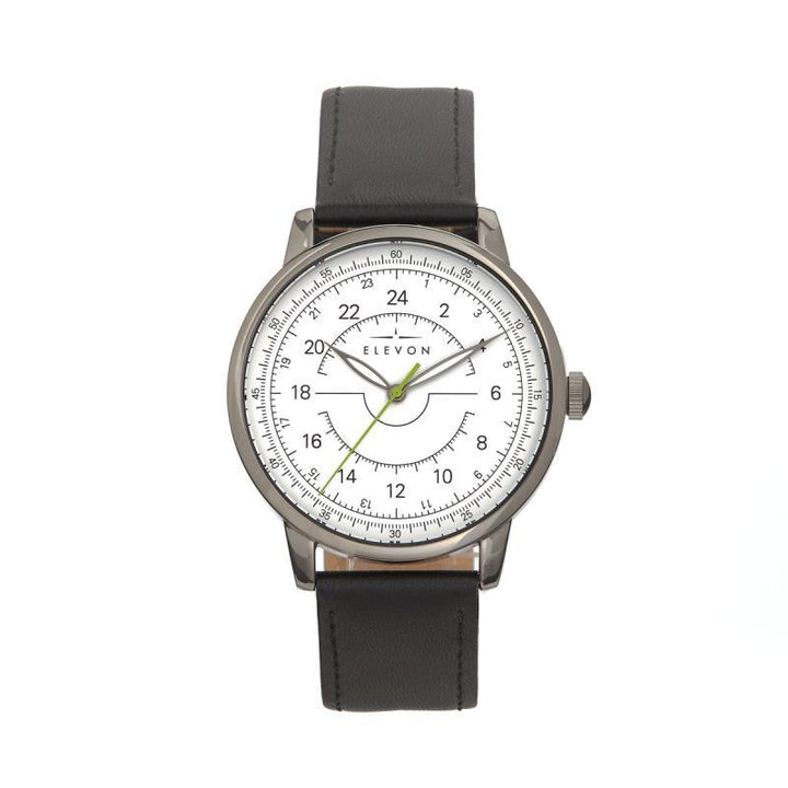 Elevon Gauge Leather-Band Watch