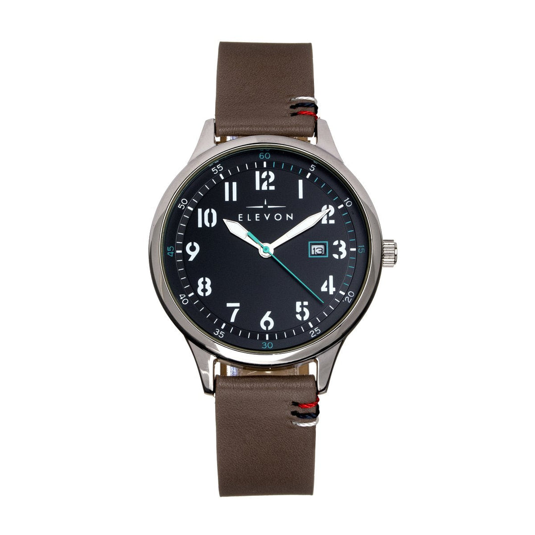 Elevon Boost Leather-Band Watch w/Date