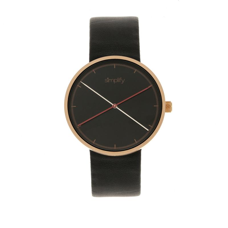 Simplify The 4100 Leather-Band Watch