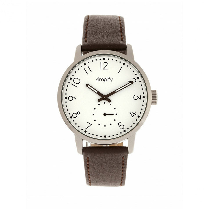 Simplify The 3400 Leather-Band Watch