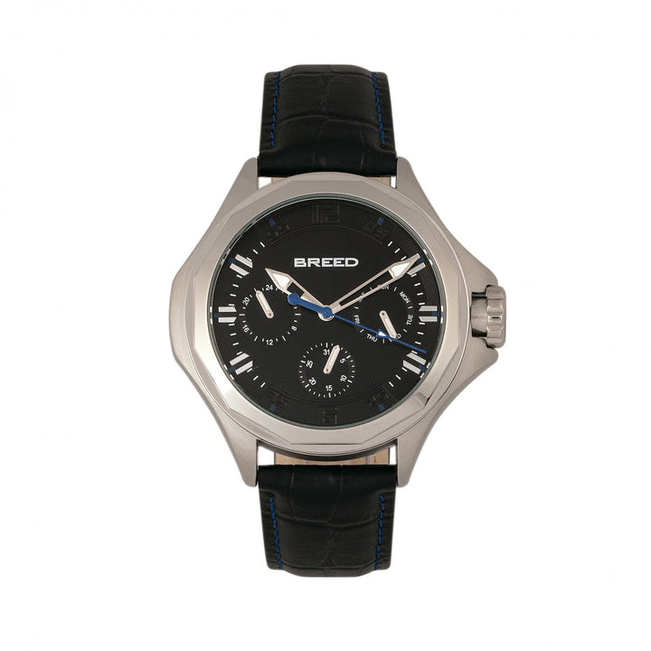 Breed Tempe Leather-Band Watch w/Day/Date