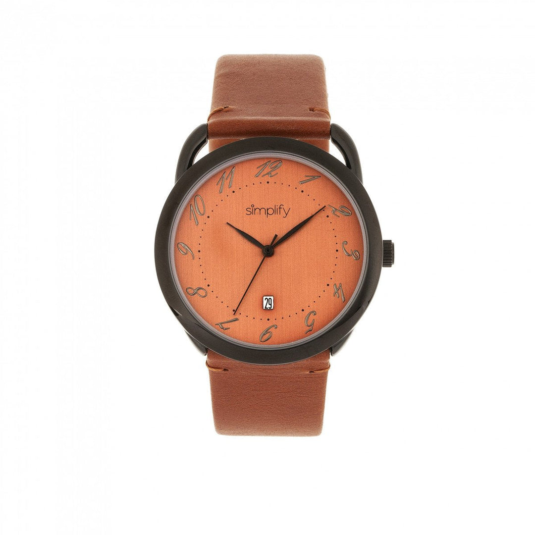 Simplify The 4900 Leather-Band Watch w/Date
