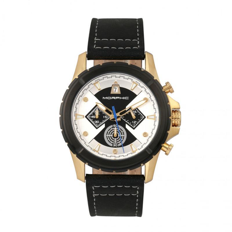 Morphic M57 Series Chronograph Leather-Band Watch