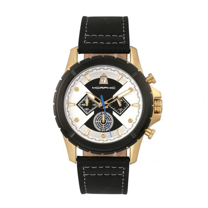 Morphic M57 Series Chronograph Leather-Band Watch
