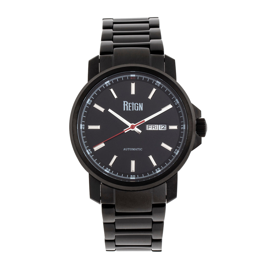 Reign Helios Automatic Bracelet Watch w/Day/Date - Black