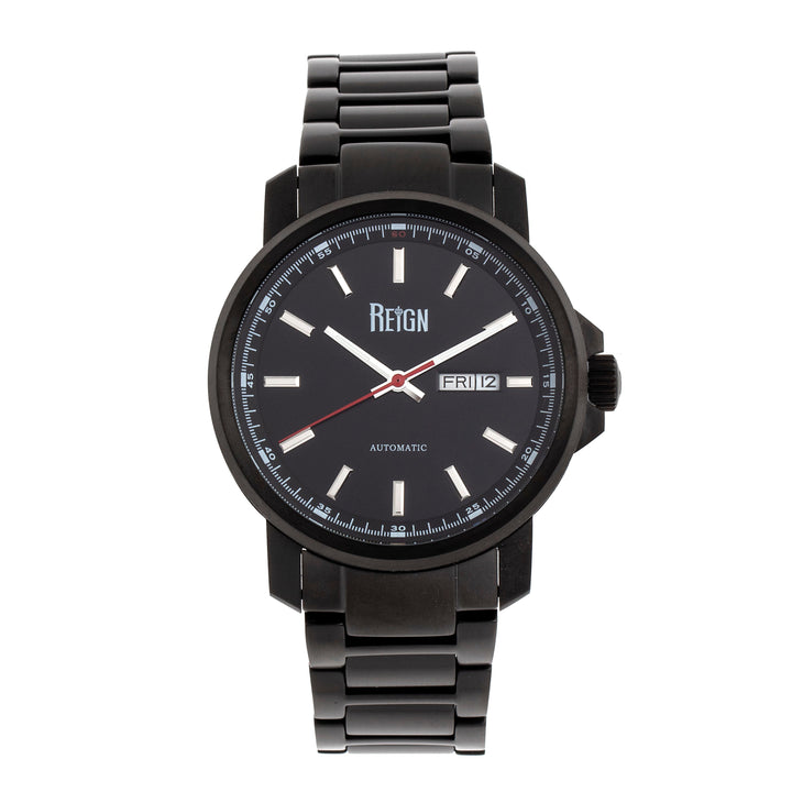 Reign Helios Automatic Bracelet Watch w/Day/Date - Black