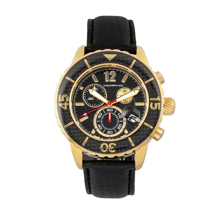 Morphic M51 Series Chronograph Leather-Band Watch w/Date