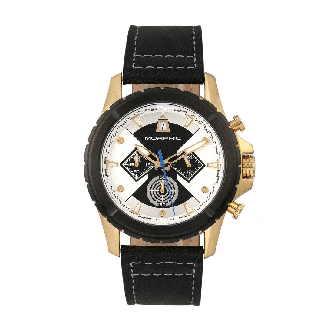 Morphic M57 Series Chronograph Leather-Band Watch