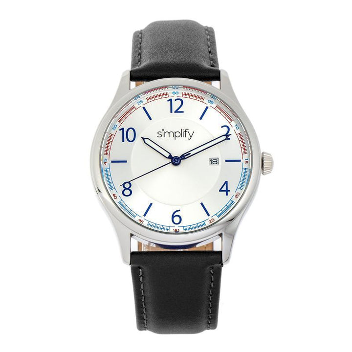 Simplify The 6900 Leather-Band Watch w/ Date
