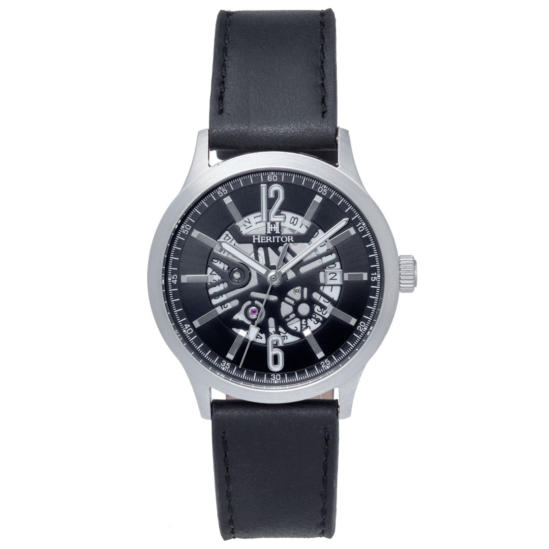 Heritor Automatic Dayne Leather-Band Watch w/Date