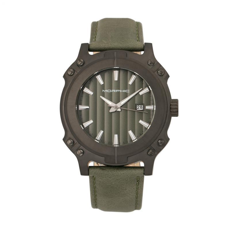 Morphic M68 Series Leather-Band Watch w/ Date