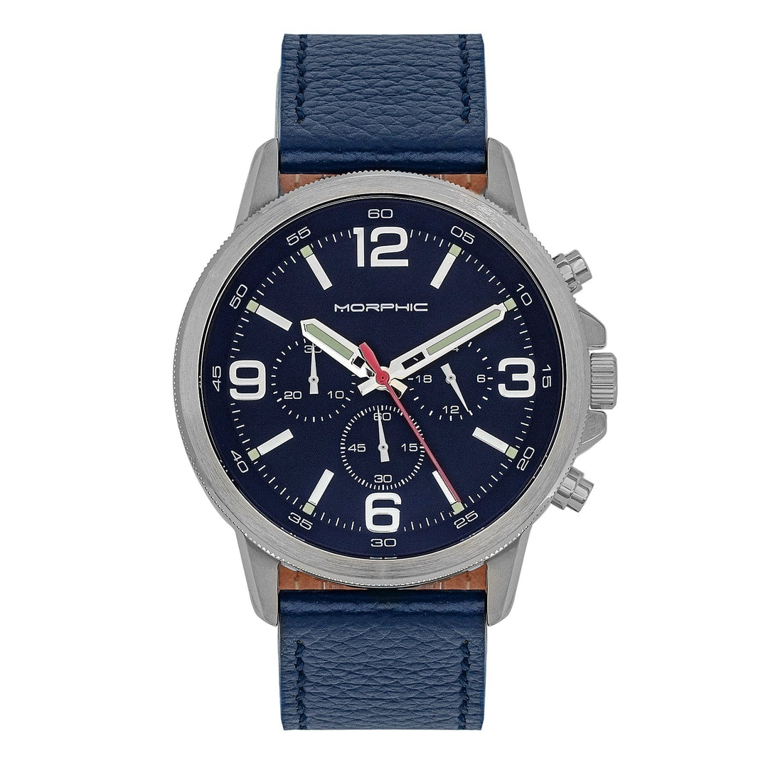 Morphic M86 Series Chronograph Leather-Band Watch