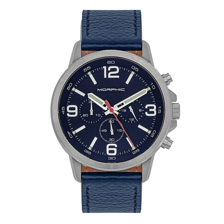 Morphic M86 Series Chronograph Leather-Band Watch