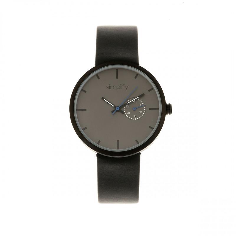 Simplify The 3900 Leather-Band Watch w/ Date