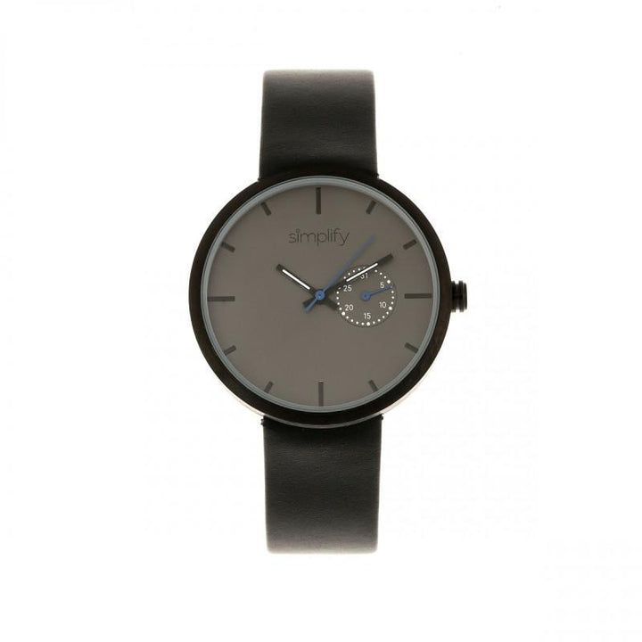 Simplify The 3900 Leather-Band Watch w/ Date