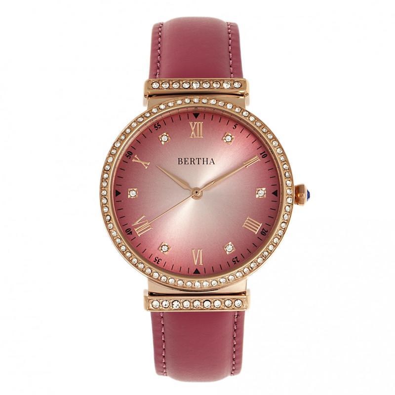Bertha Allison Leather-Band Watch