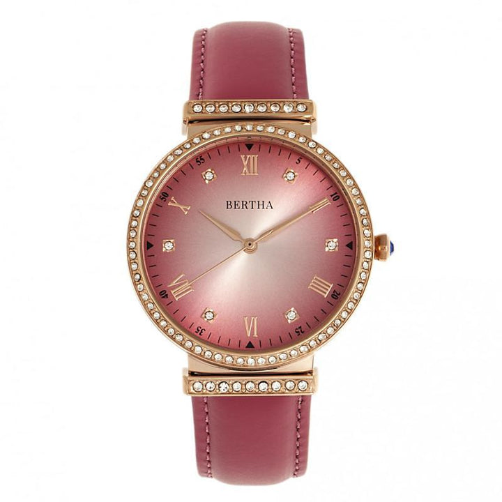 Bertha Allison Leather-Band Watch