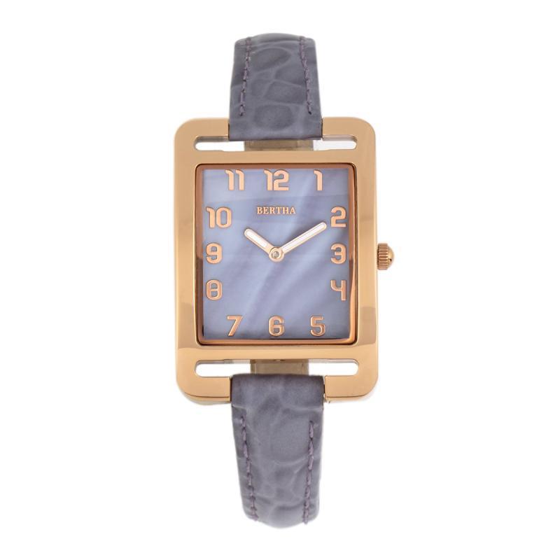 Bertha Marisol Swiss MOP Leather-Band Watch - Ruumur