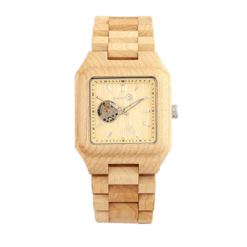 Earth Wood Black Rock Automatic Bracelet Watch
