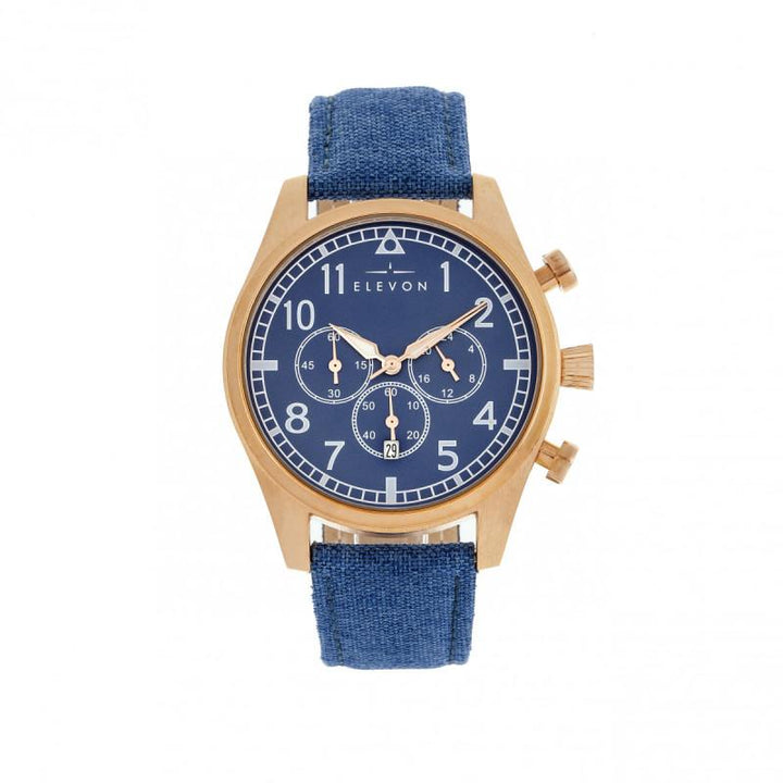 Elevon Curtiss Chronograph Nylon-Overlaid Leather-Band Watch