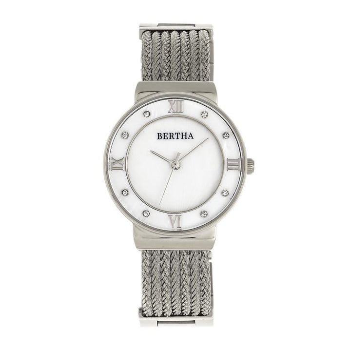 Bertha Dawn Mother-of-Pearl Cable Bracelet Watch