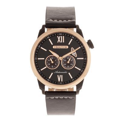 Heritor Automatic Wellington Leather-Band Watch