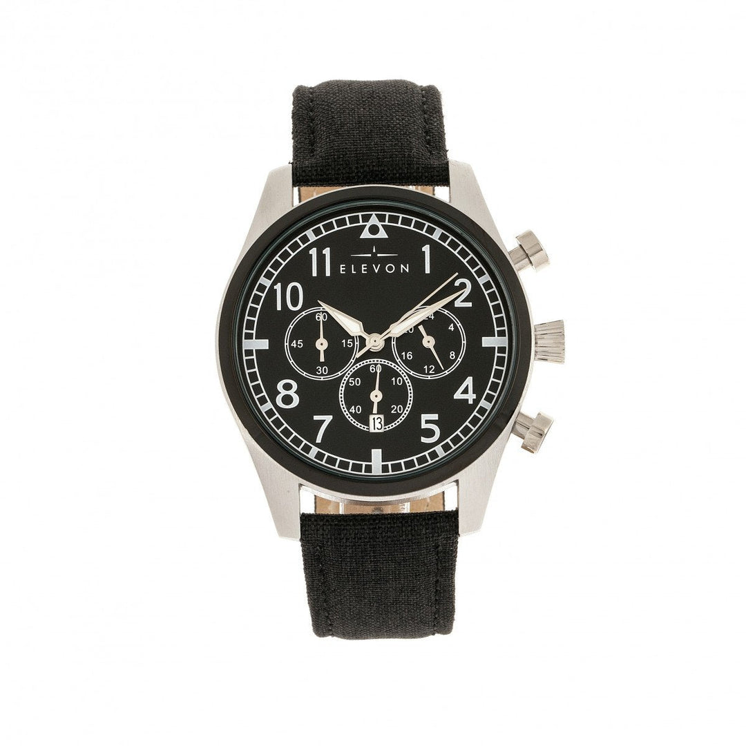 Elevon Curtiss Chronograph Nylon-Overlaid Leather-Band Watch