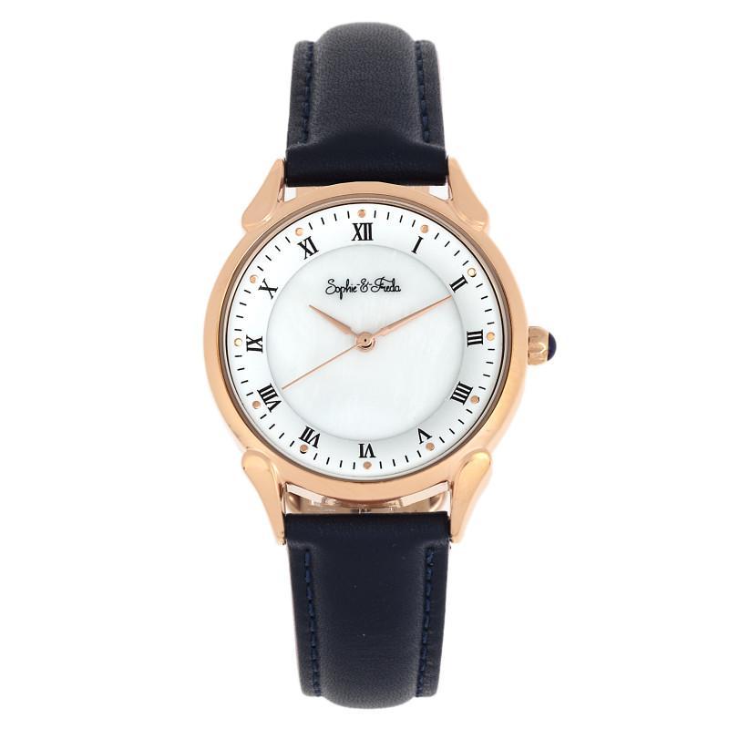 Sophie and Freda Mykonos Mother-Of-Pearl Leather-Band Watch
