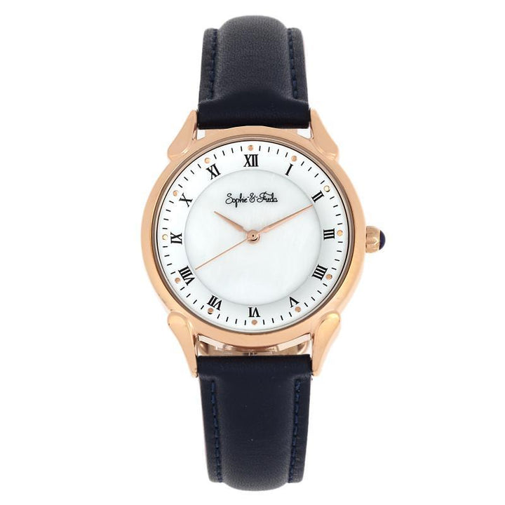 Sophie and Freda Mykonos Mother-Of-Pearl Leather-Band Watch