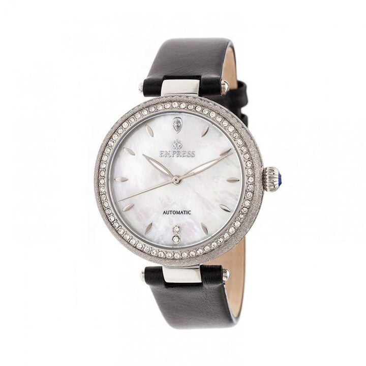 Empress Louise Automatic MOP Leather-Band Watch