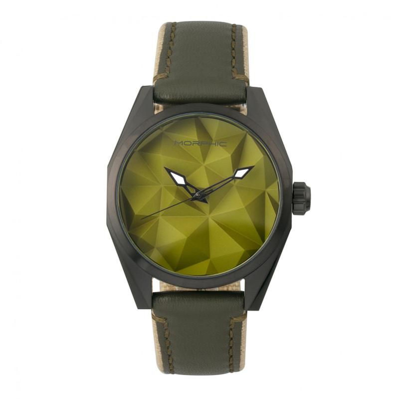 Morphic M59 Series Leather-Overlaid Canvas-Band Watch