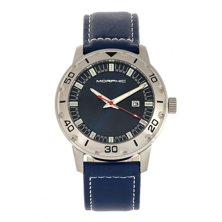 Morphic M71 Series Leather-Band Watch w/Date