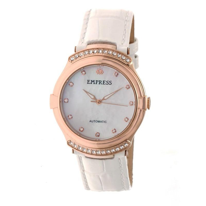 Empress Francesca Automatic MOP Leather-Band Watch
