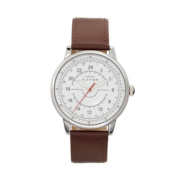 Elevon Gauge Leather-Band Watch