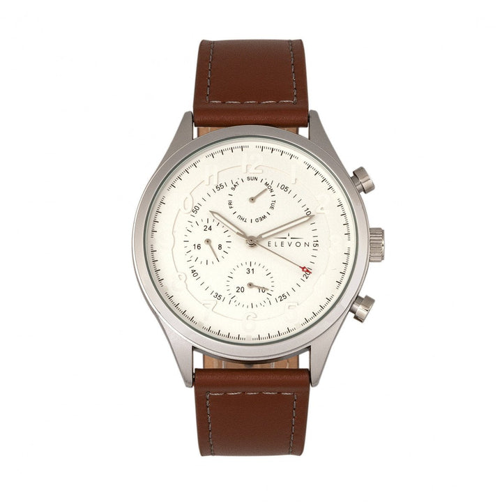Elevon Lindbergh Leather-Band Watch w/Day/Date