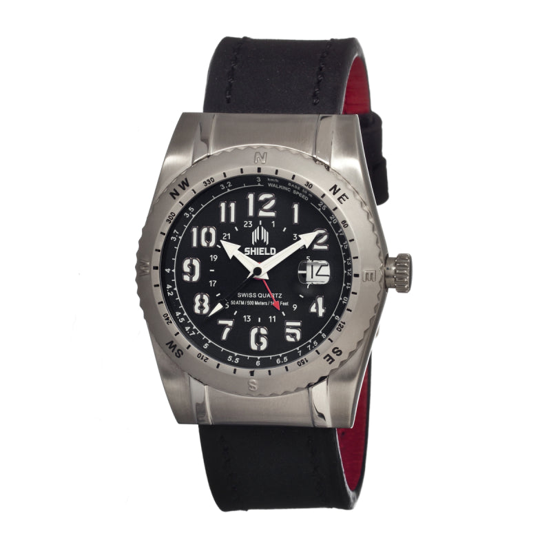 Shield Jarrod Leather-Band Swiss Men's Diver Watch