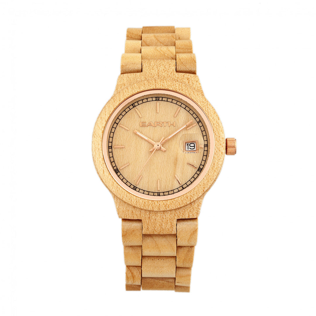Earth Wood Biscayne Bracelet Watch w/Date - Ruumur