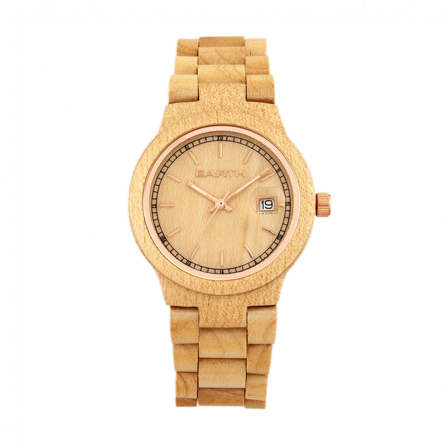 Earth Wood Biscayne Bracelet Watch w/Date - Ruumur