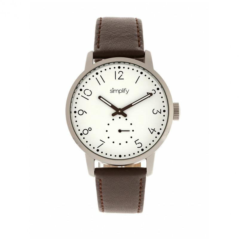 Simplify The 3400 Leather-Band Watch