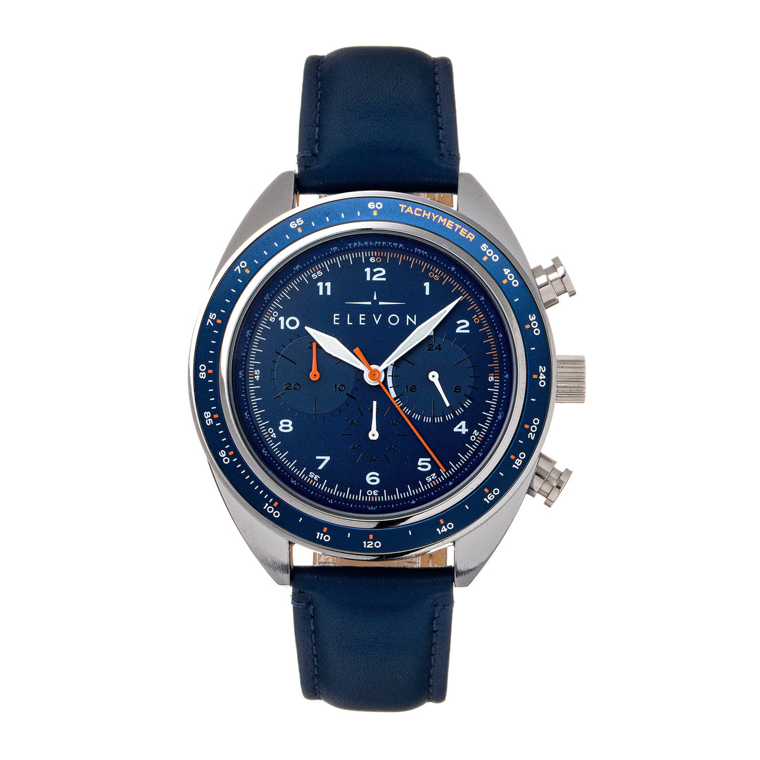 Elevon Bombardier Chronograph Leather-Strap Watch - Blue