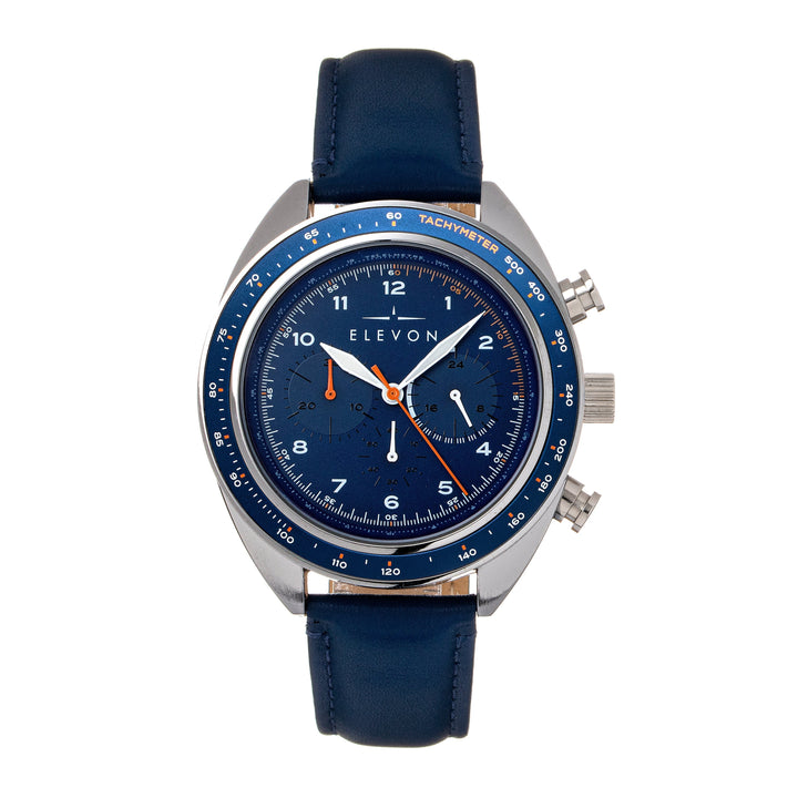 Elevon Bombardier Chronograph Leather-Strap Watch - Blue