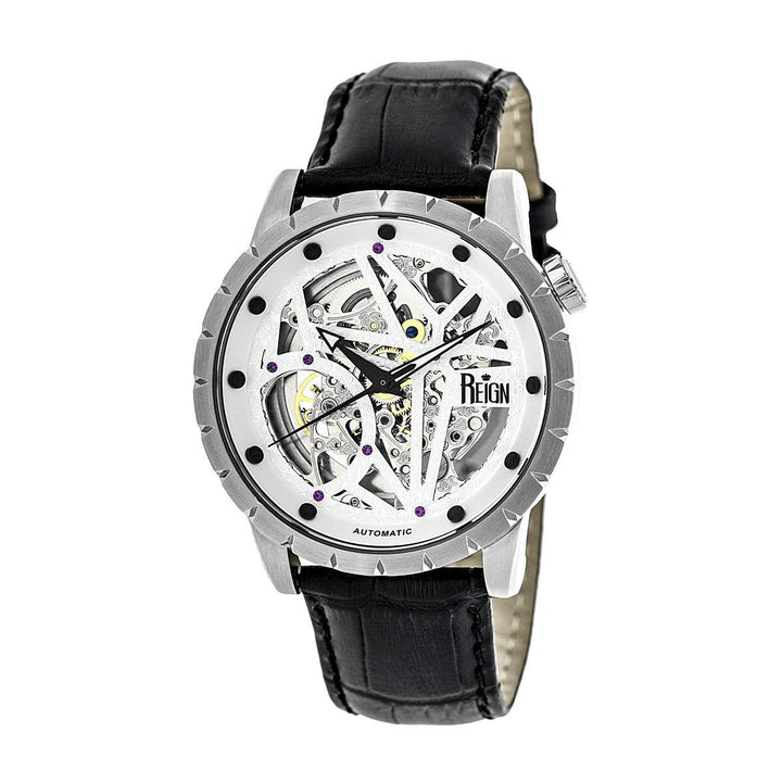 Reign Xavier Automatic Skeleton Leather-Band Watch