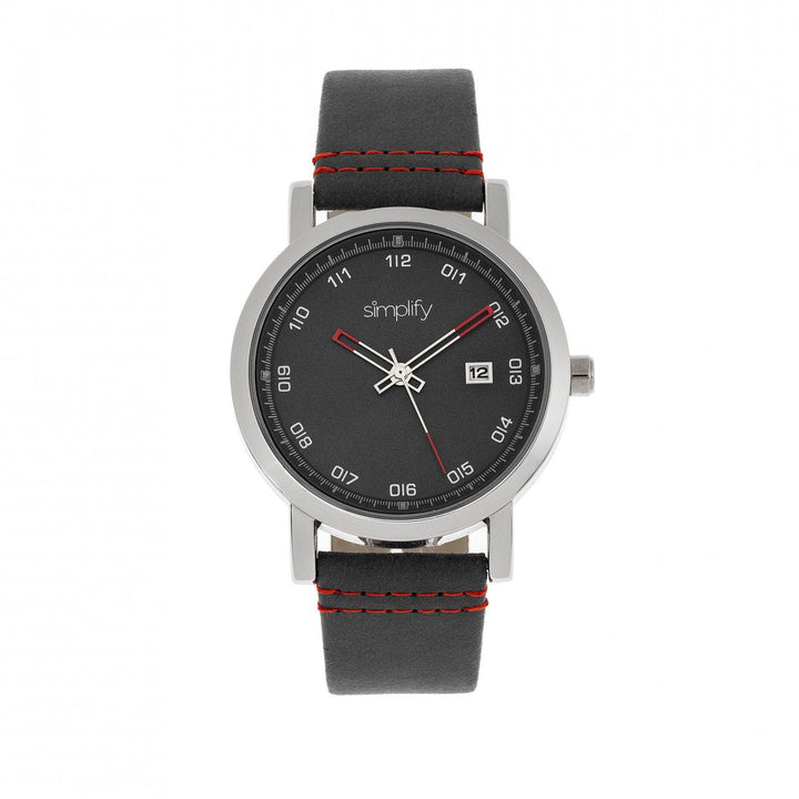 Simplify The 5300 Leather-Band Watch w/Date