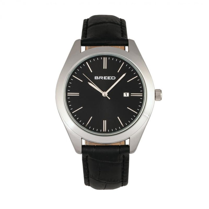 Breed Louis Leather-Band Watch w/Date