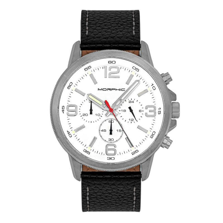 Morphic M86 Series Chronograph Leather-Band Watch
