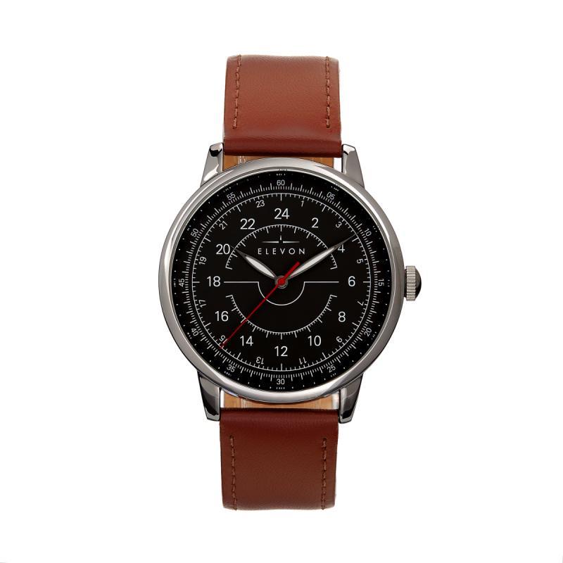 Elevon Gauge Leather-Band Watch
