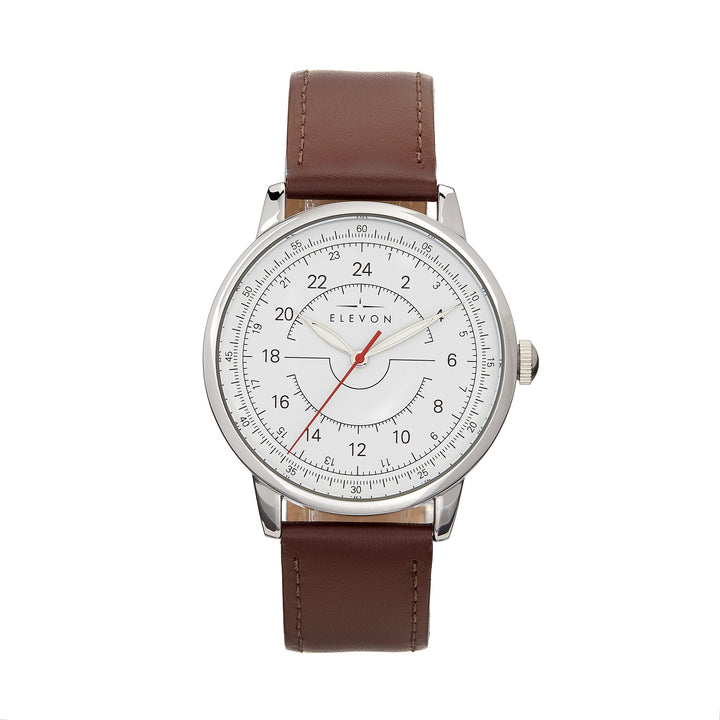 Elevon Gauge Leather-Band Watch