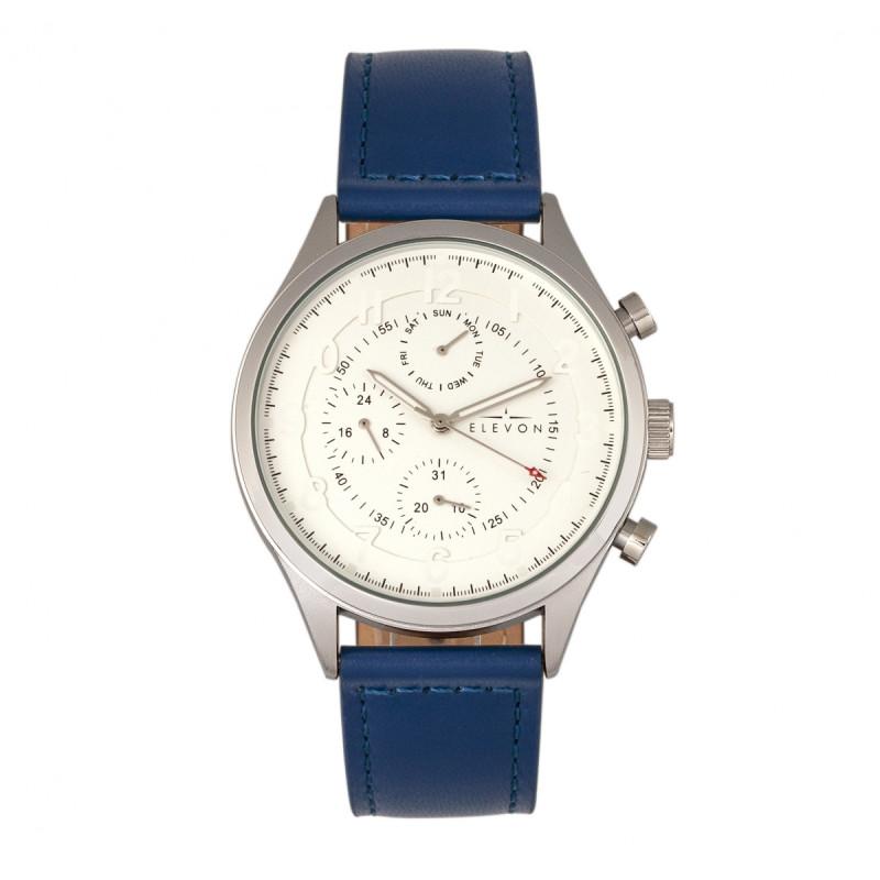 Elevon Lindbergh Leather-Band Watch w/Day/Date